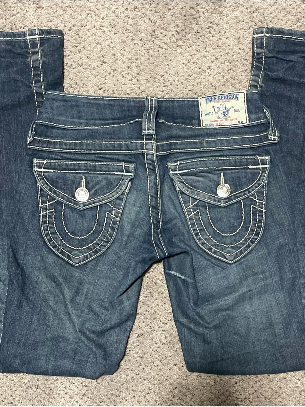Vintage True Religion World Tour Super T Skinny Jeans Size 23 Y2K